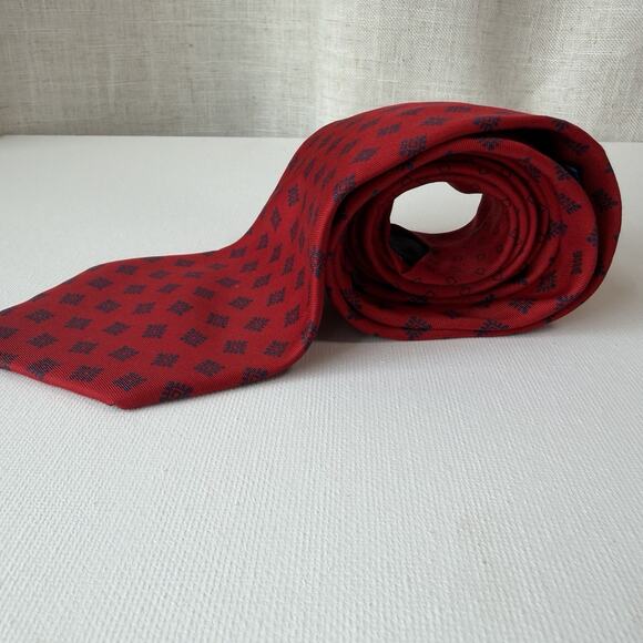 Tommy Hilfiger Vintage Red Silk Tie | Made in USA - Picture 3 of 14